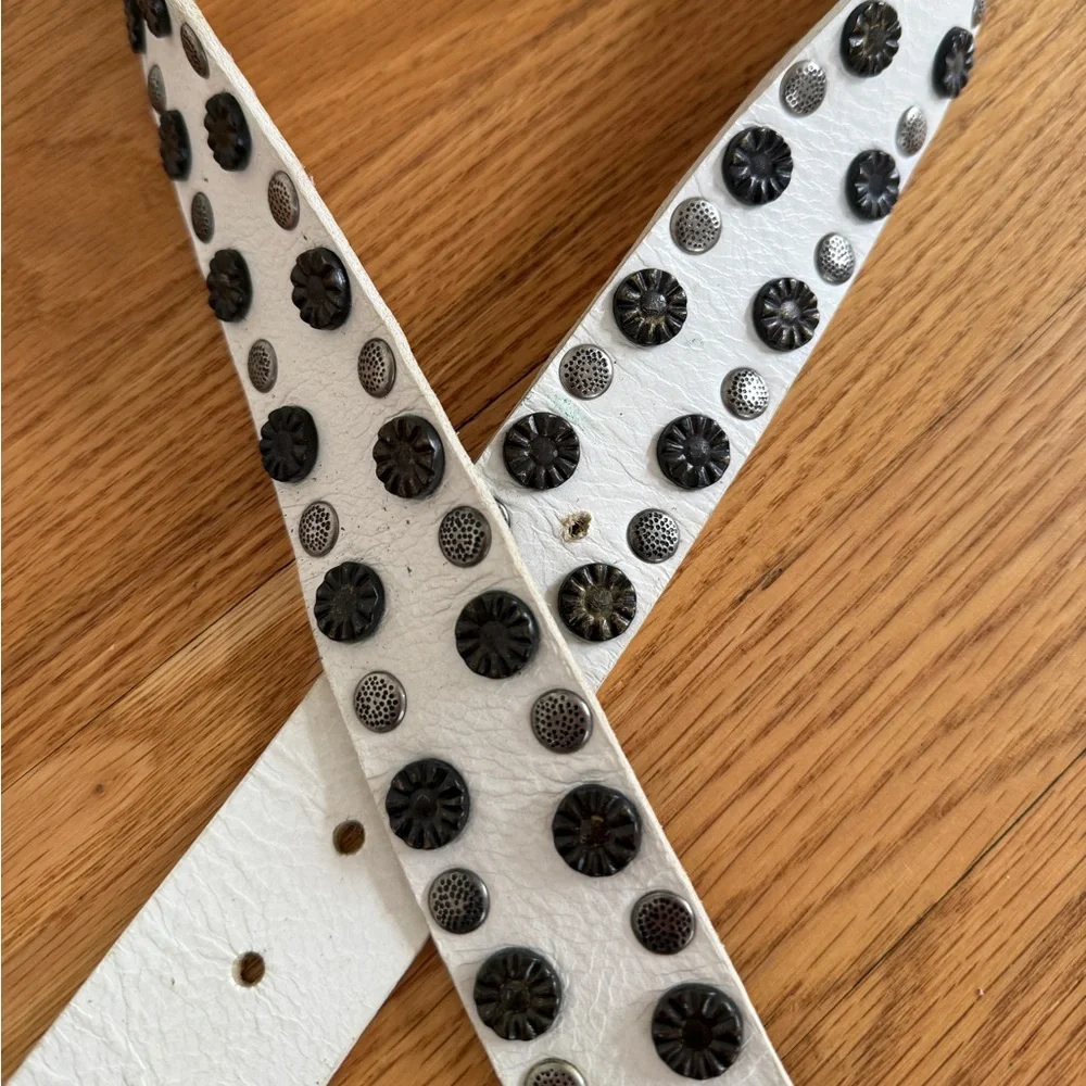 Vintage Nine West white studded belt size L